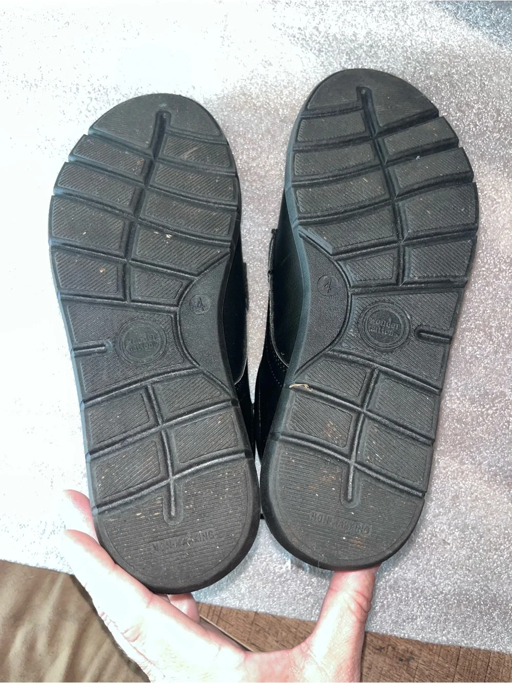 Wonder Nation Boys Black Dress Shoes Oxford Uniform Size 4 YOUTH